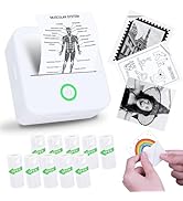 Vicbear Mini Sticker Printer, Sticker Maker Machine Printer with 10 Sticker Paper Rolls, Mini Pri...