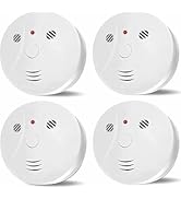 4 Pack Combination Smoke and Carbon Monoxide Detector Battery Operated, Travel Portable Photoelec...