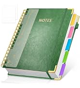 Hardcover Spiral Notebook Journal with Removable PVC Dividers - 8'' x 10'' Large 300 Pages B5 Har...