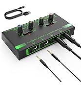HOSONGIN 4 Channel Headphone Amplifier, Portable Mini Earphone Splitter with Independent Volume C...