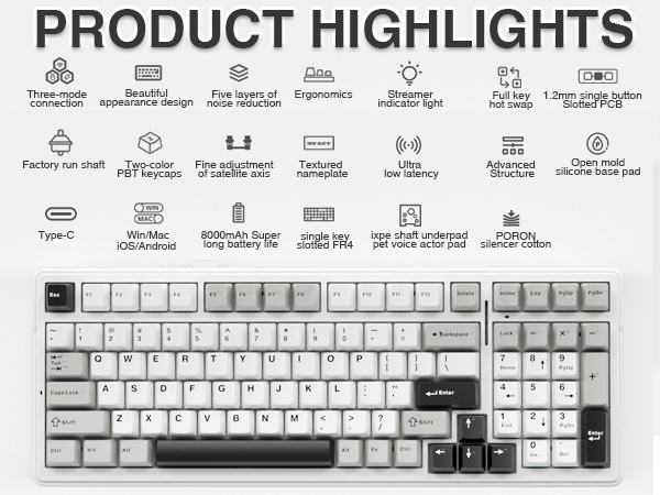 wireless mechanical keyboard rgb gaming custom hot swappable mechanical keyboard