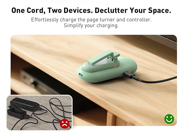 One cable charges both-green