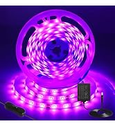 iNextStation Pink LED Strip Light, 16.4ft 5M 2835 SMD 300 LEDs 12V Flexible Cuttable LED Tape Lig...