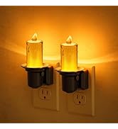JandCase Night Lights Plug into Wall, 2 Pack Flameless Candle Night Light, 2000K Amber, Dusk to D...
