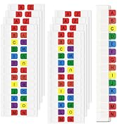 Aixoom A-Z Sticky Tabs Multicolor Alphabet Index Tabs Self-Adhesive Page Tabs Transparent Permane...