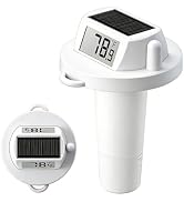 Solar Pool Thermometer Floating, Digital Swimming Pool Thermometer, IPX8 Waterproof with Double S...