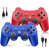 Controller Wireless for PS3, Controller for Sony Playstation 3, 2 Pack, Doubleshock,6-Axis,Upgrad...