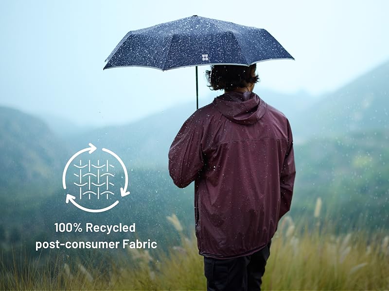 Travel umbrella with sun protection, compact, lightweight, small