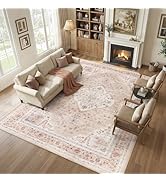 10x12 Living Room Area Rugs, Vintage Washable Rugs Non-Slip Large Carpet for Bedroom Office Dinin...