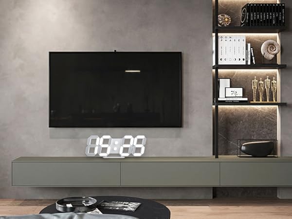 EDUP Home 3D LED Digital Wall Clock Desk Alarm Clock with Remote Control