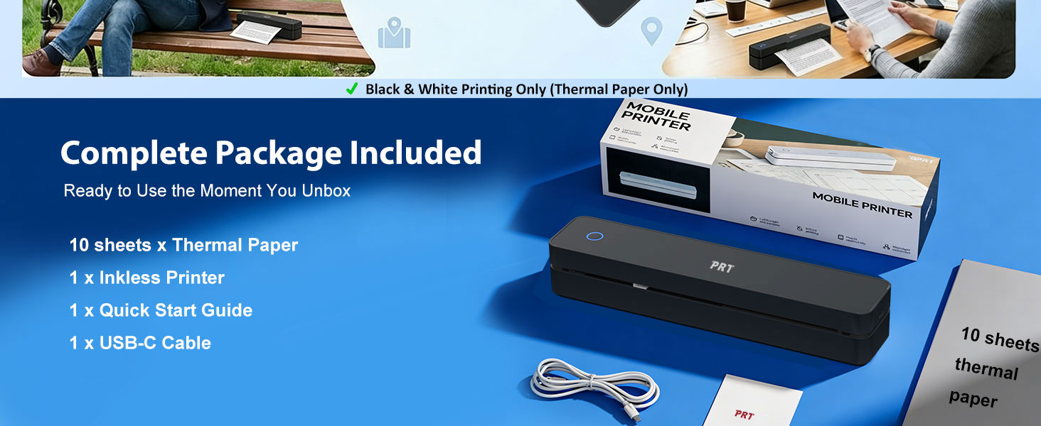 JCMT610203 Inkless Portable Printer