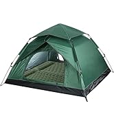 Toncoke Camping Bundle: 1-3 Person Instant Pop-Up Tent + Ultralight Inflatable Sleeping Pad with ...