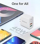 65W 5-Port USB C Wall Charger Block,2Pack PD3.0+QC3.0 Fast Charging Brick with 3 Type-C &amp; 2 USB A...