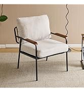 Karl home Accent Chair Modern Armchair with Metal Frame Linen Fabric Upholstory Living Room Chair...