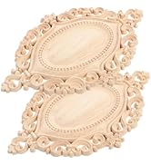 Homoyoyo 2Pcs Woodsy Oval Mirror 3D Wall Decals: Wood Appliques for Furniture Wood Appliques Onla...