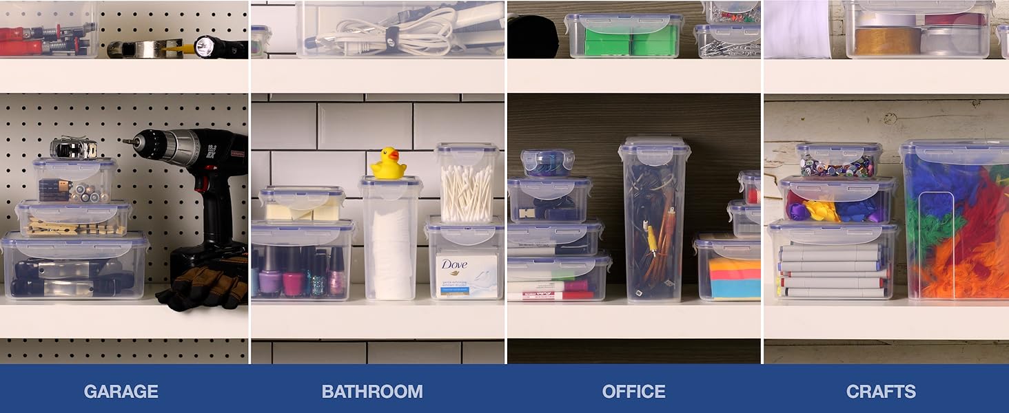 LocknLock Storage containers are versatile for the kitchen, but also in garage, bathroom and office