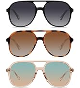 YDAOWKN Retro Square Aviator Sunglasses for Womens Mens Vintage 70s Double Bridge Sun Glasses