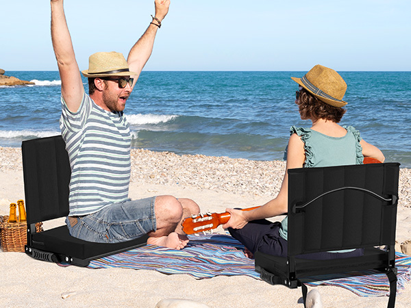 Portable Bleacher Seat with Wide Comfy Padded Cushion