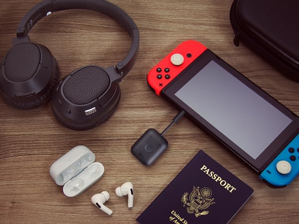 MEE audio Connect Air In-Flight Bluetooth Wireless Audio Transmitter Adapter for AirPods