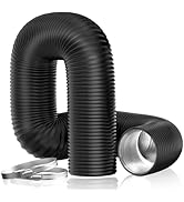Dryer Vent Hose, 4'' Insulated Flexible Duct 16FT with 2 Duct Clamps, Heavy-Duty Three Layer Prot...