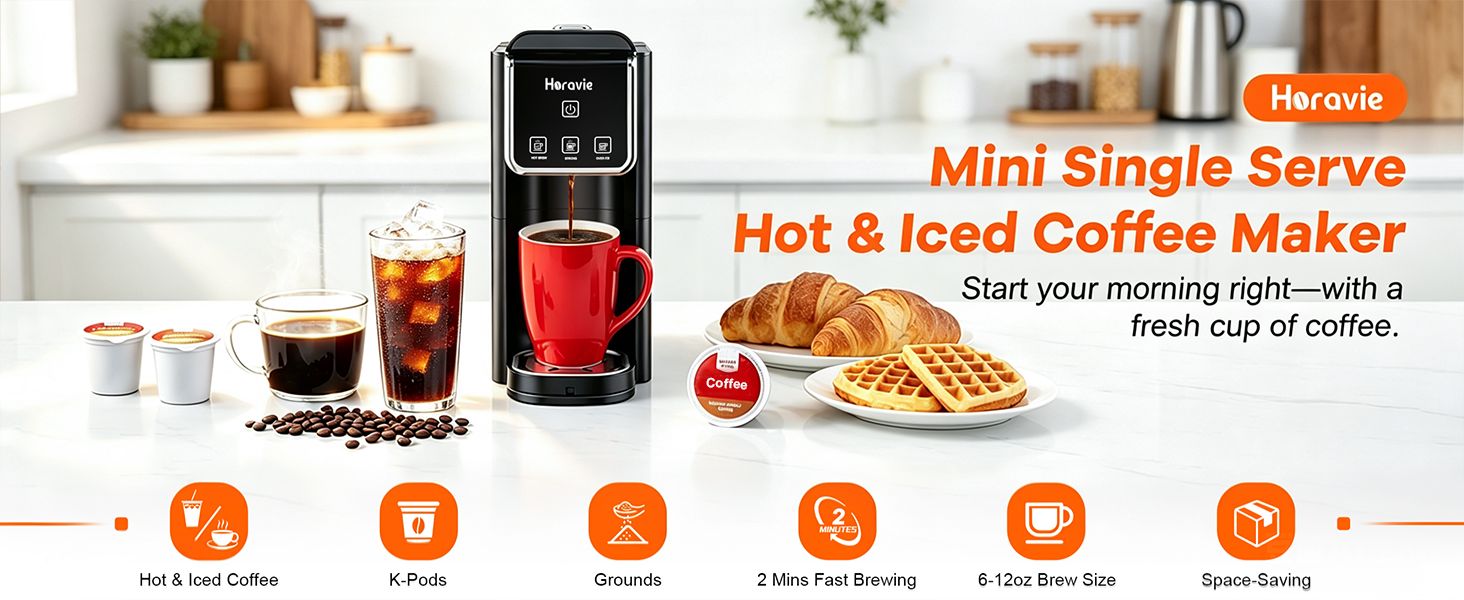 Mini Single Serve Hot &amp;amp;amp; Iced Coffee Maker