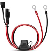 Nilight 50035R 2FT Ring Wire 2 Pin Lug Cable, Eyelet Terminal Harness Extension Charge Cord, Quic...