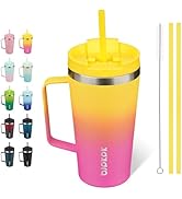 BJPKPK Insulated Tumbler with Handle, 18oz Insulated Tumblers with Lid and Straw, Stainless Steel...