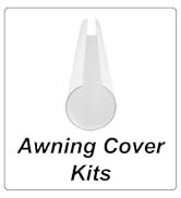 Awning Cover Kits. White awning cover kit snaps over existing awning for added protection.