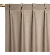 Joydeco Thick Linen Pinch Pleated Curtains 84 Inch Long 2 Panel Set for Living Room, Double-Faced...