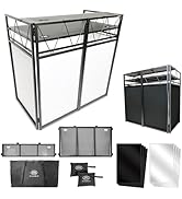 AxcessAbles ES-02XT Portable Aluminum DJ Facade Booth 43"W x 25"D w/Standing Height 35" or 39" To...