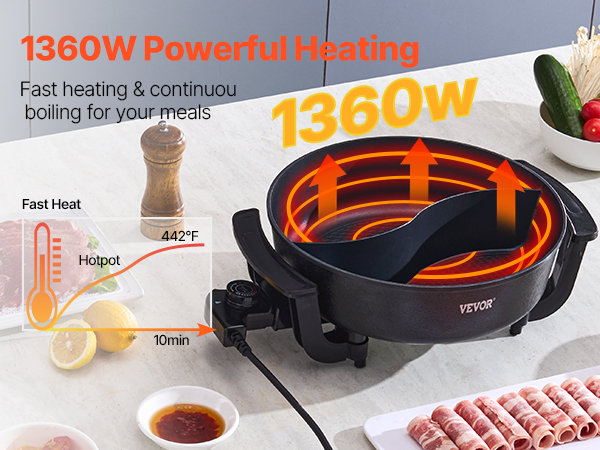 electric hot pot with divider