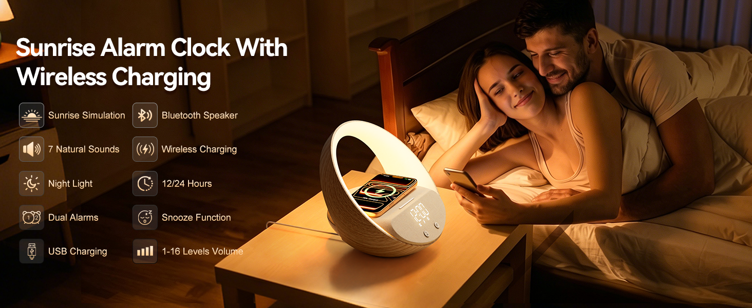 alarm clock with wireless charging