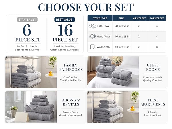 Choose your set - 6 picece or 16 piece
