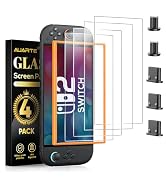 Auarte [5 Dust Plug] 4 Pack Screen Protector for Nintendo Switch 2 Console 2025 with Alignment Fr...