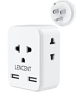 LENCENT EU to US Plug Adapter, European to USA Outlet Adaptor with 2 USB, Europe to American Outl...