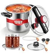 VEVOR Pressure Cooker, 12Qt Pressure Cooker Stainless Steel, Pressures Canner with Steaming Rack,...