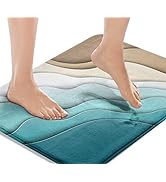 Britimes Bath Mats for Bathroom, Bathroom Mats Rugs No Silp,Abstract Beach Washable Cover Floor R...