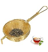 Natudeco Tea Infuser Pure Copper Tea Strainer Long Handle Teapot Strainer Loose Tea Strainer Port...