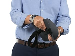 man squishing lumbar support