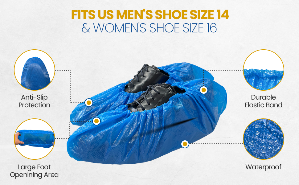 anti slip extra large shoe covers waterproof blue indoor