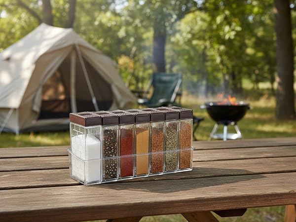Travel Seasoning Box with 2-in-1 Lids