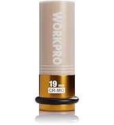 WORKPRO 1/2" Drive Lug Nut Impact Duty Socket, 19mm Deep Thin Wall Socket, Made of Premium Cr-Mo ...