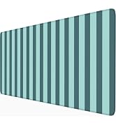 Teal Blue Striped Desk Mat Cute Pastel XXL Large Gaming Mouse Pad Desk Pad Kawaii Cozy Aesthetic ...