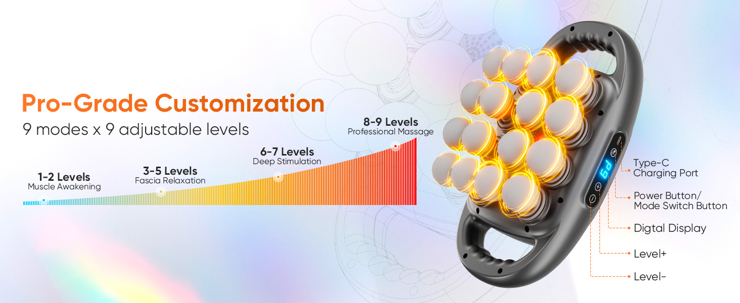 16 Head Massage Gun Deep Tissue Quiet Muscle Massage Gun for Back