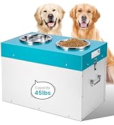 KHEARPSL Elevated Dog Bowls with Storage Large Breed 15" H Raised Dog Bowl, 2 in 1 Pet Food Stora...