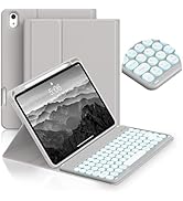 JKSML for iPad Air 11" M3/M2 (2025/2024) case with Keyboard, Round Key, 7 Color Backlit, Detachab...