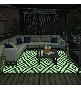 GENIMO 5'x8' Outdoor Rug Waterproof, Reversible Light Camping Mat, Plastic Straw Rugs for Patio, ...