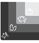 Extra Thick Flexible Cutting Mat Set With Food Icons &amp; "EZ-Grip" Back (Set Of 4 Mats) - Flexible ...