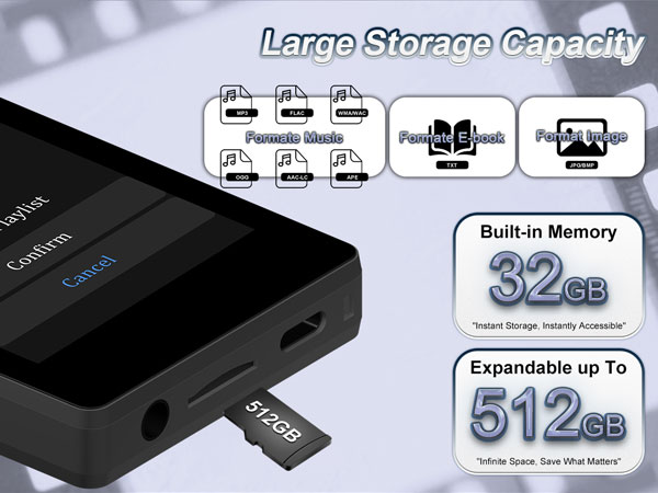 mp3 player with speaker, usb mp3 player, mp3 player no wifi, offline music player