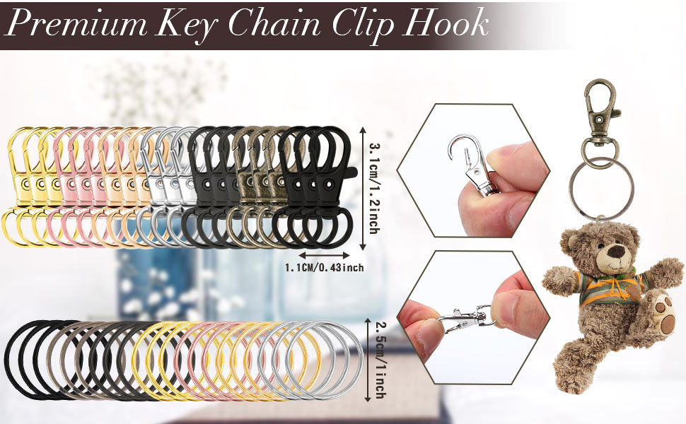 AUGSUN Swivel Clasps Lanyard Snap Hooks with Key Rings